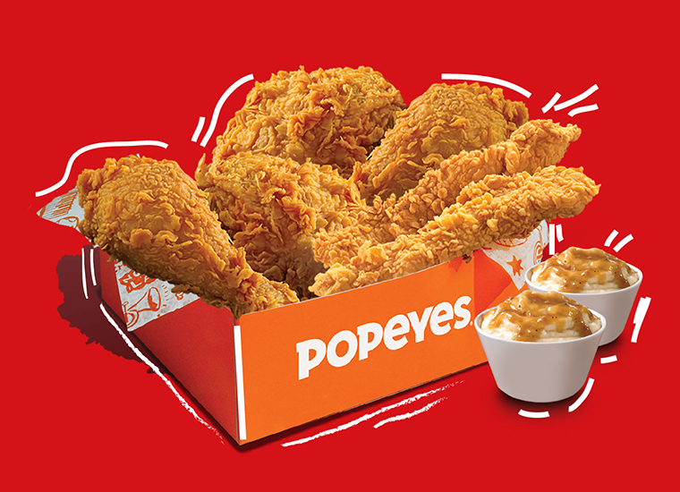 Popeyes $9.90 Takeaway Box